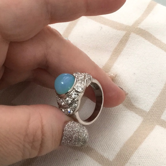 Sterling Chalcedony CZ Ring, Size 8 - Picture 7 of 7